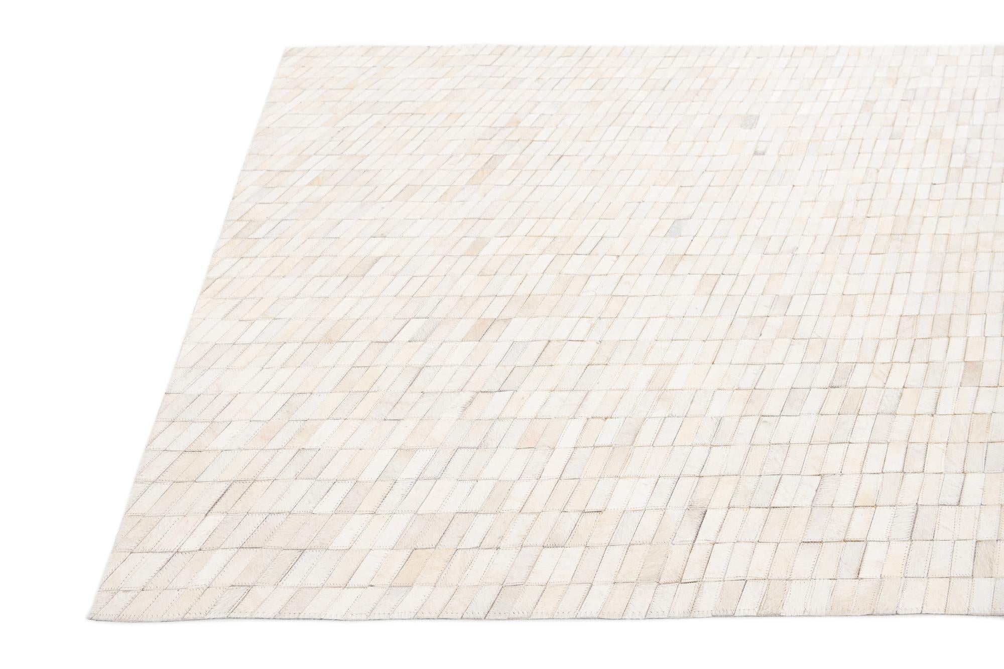 5' x 7' 10 Cowhide Leather Rug