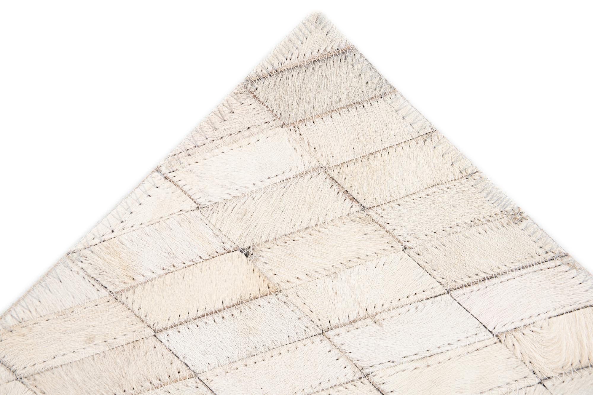 5' x 7' 10 Cowhide Leather Rug