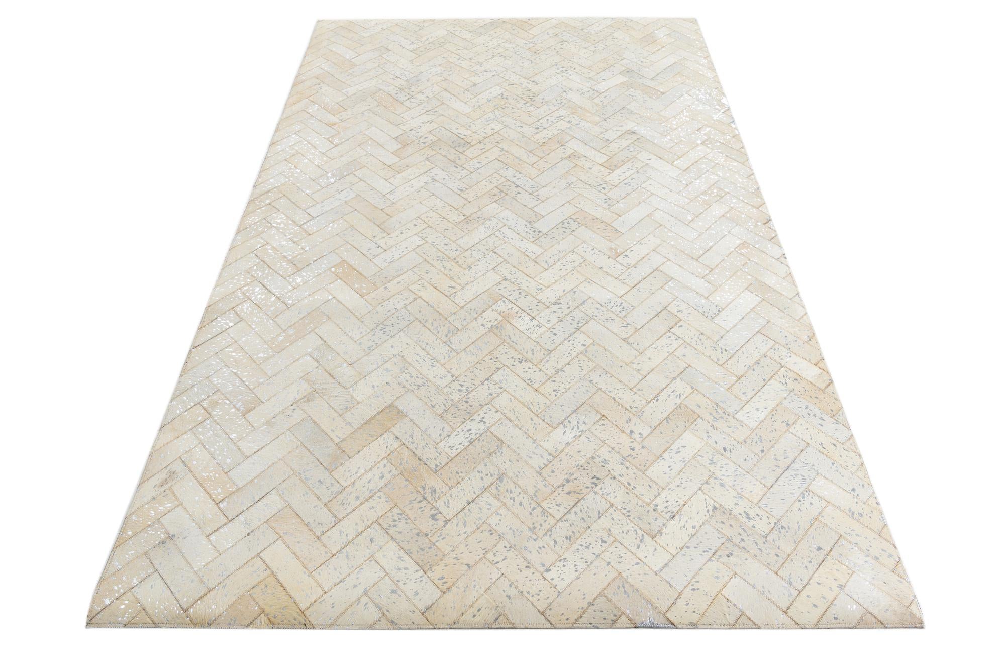 5' x 7' 10 Cowhide Leather Rug