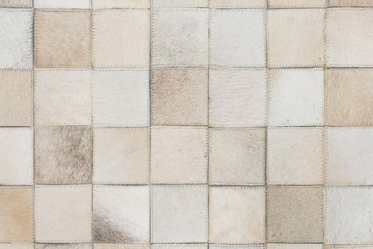 Detail image of 5' 1 x 8' Cowhide Leather Rug