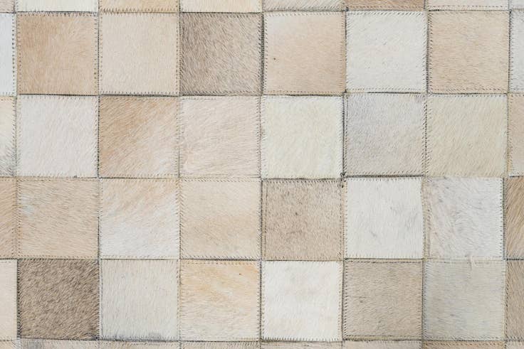 Detail image of 5' 1 x 8' Cowhide Leather Rug