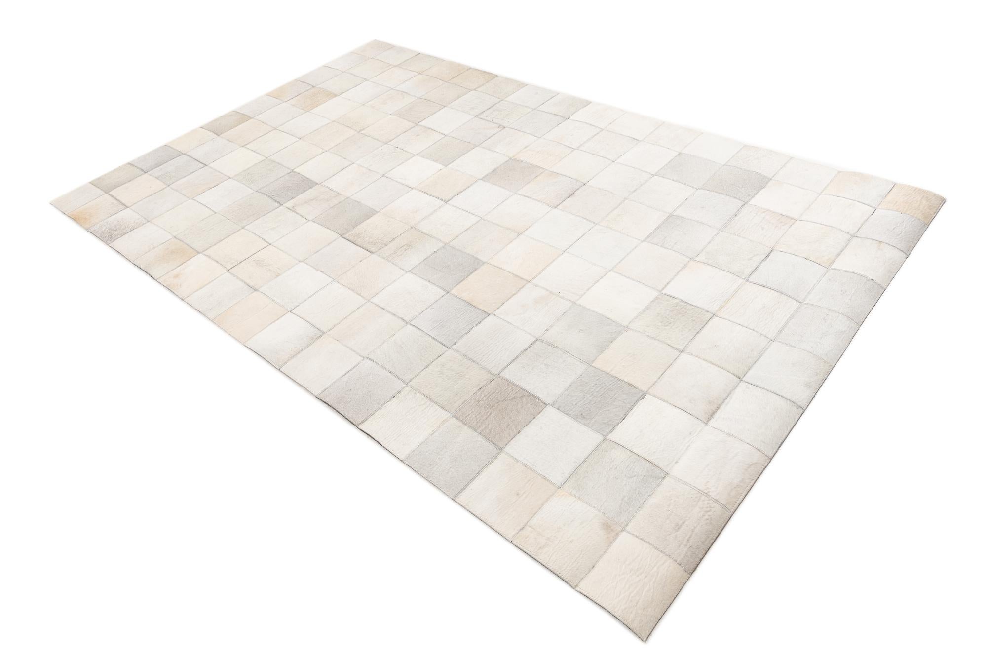 5' x 7' 9 Cowhide Leather Rug