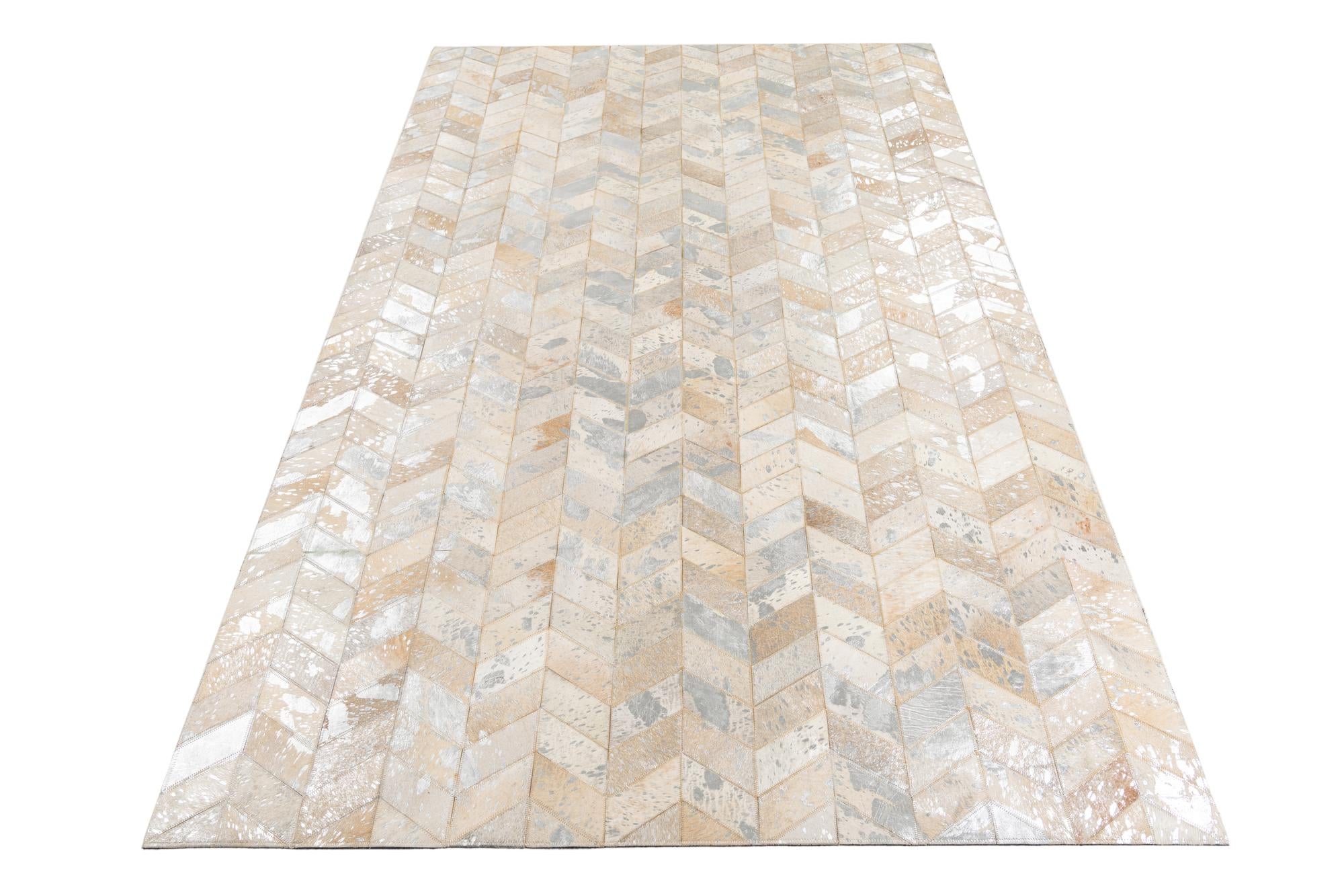 5' x 8' Cowhide Leather Rug