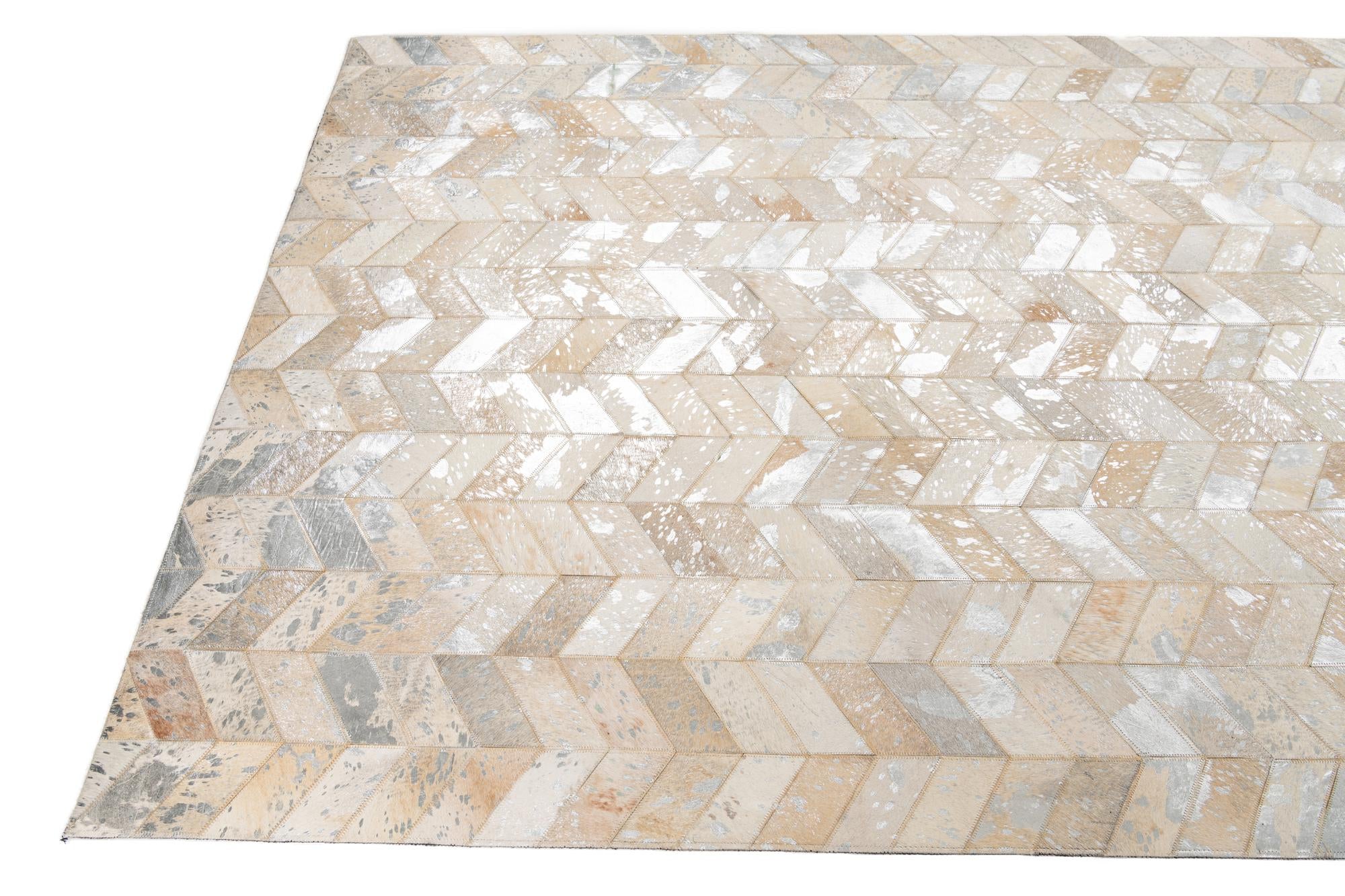 5' x 8' Cowhide Leather Rug
