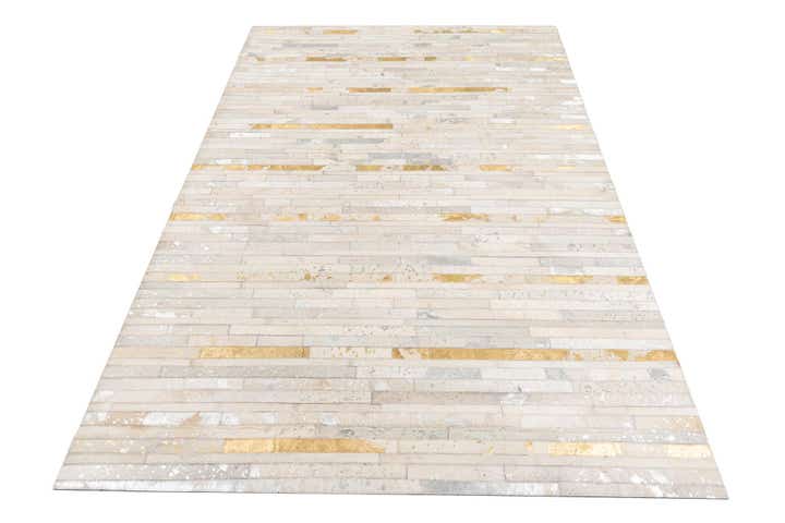 5' 2 x 7' 10 Cowhide Leather Rug