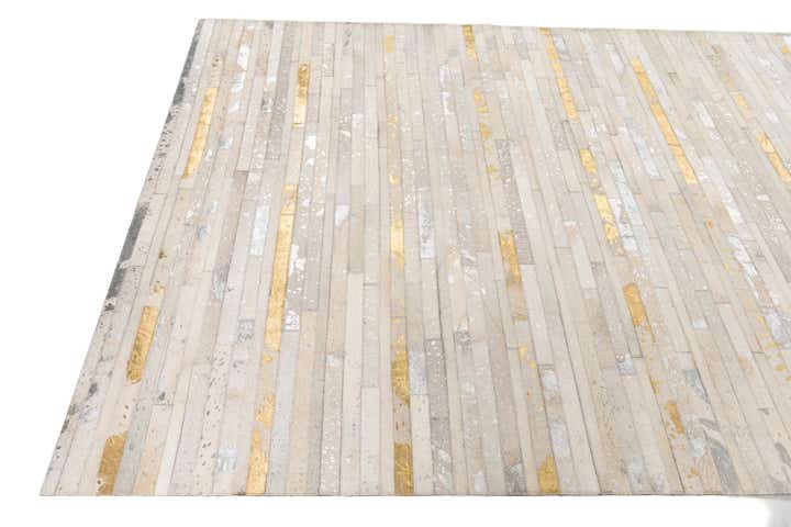 5' 2 x 7' 10 Cowhide Leather Rug