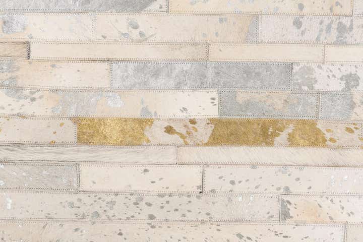 5' 2 x 7' 10 Cowhide Leather Rug