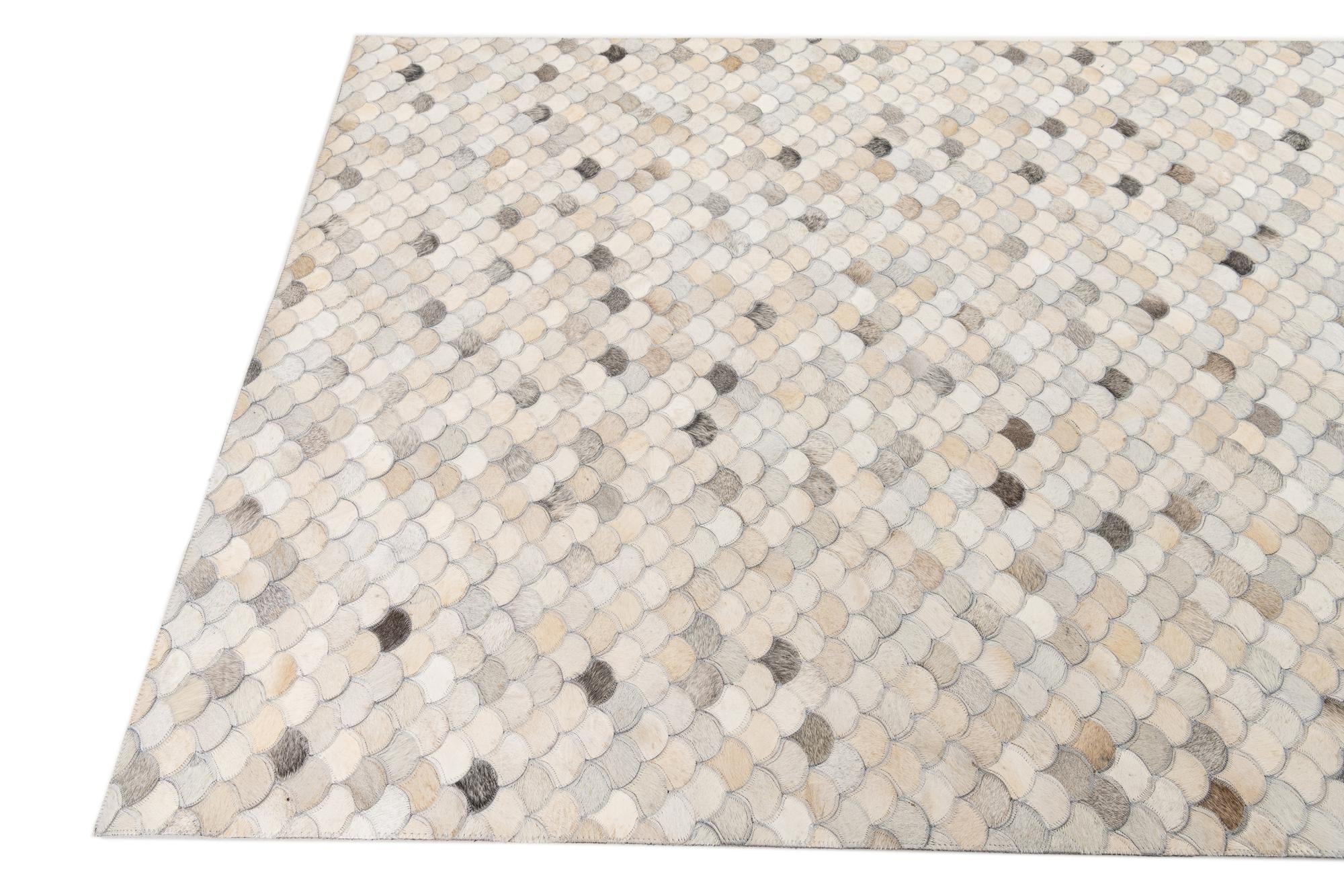 5' x 8' Cowhide Leather Rug