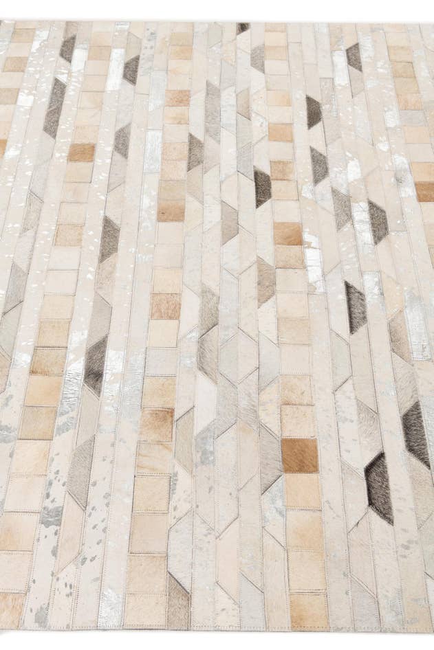 Detail image of 5' x 7' 10 Cowhide Leather Rug