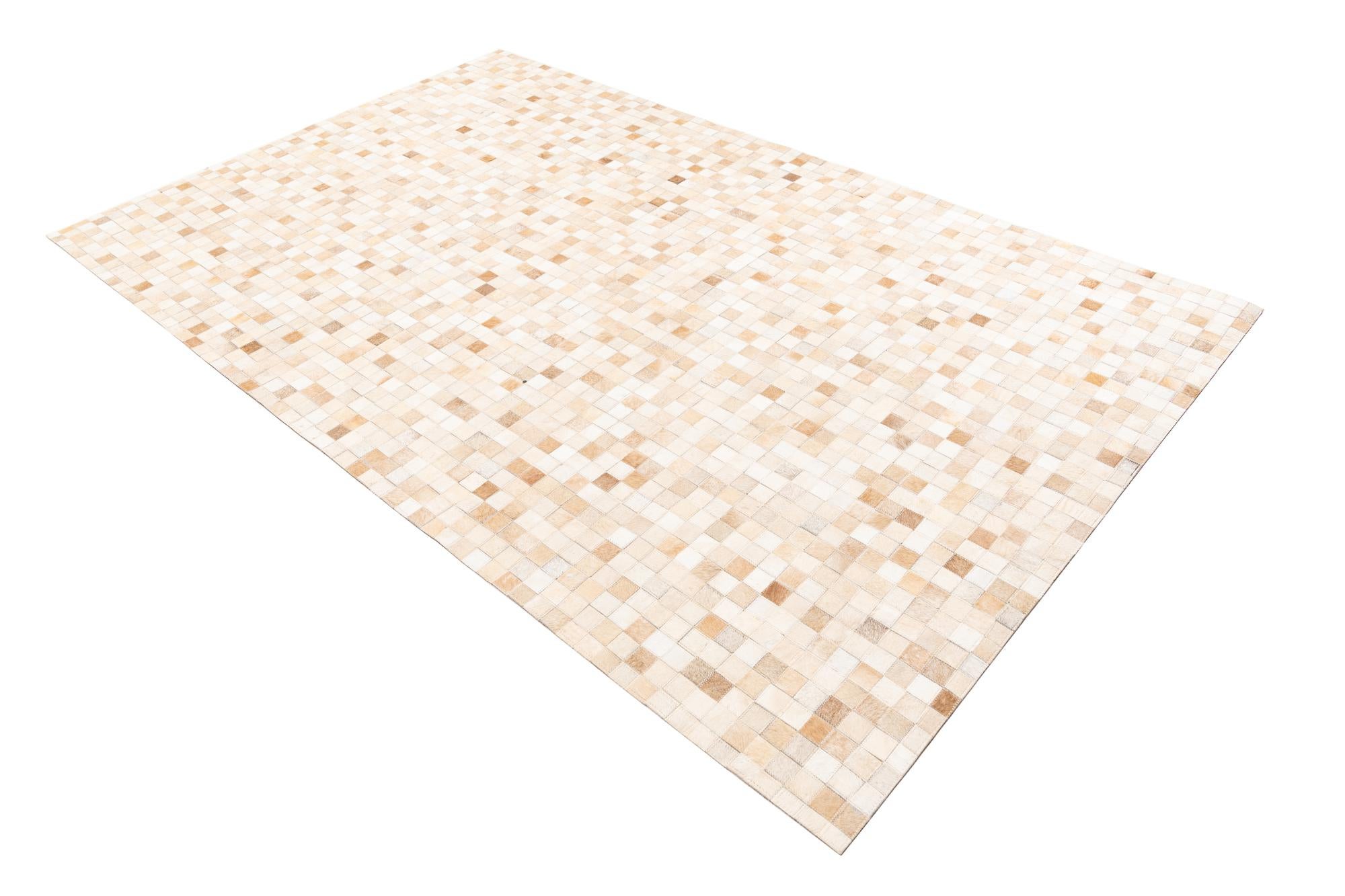 5' 1 x 8' 1 Cowhide Leather Rug