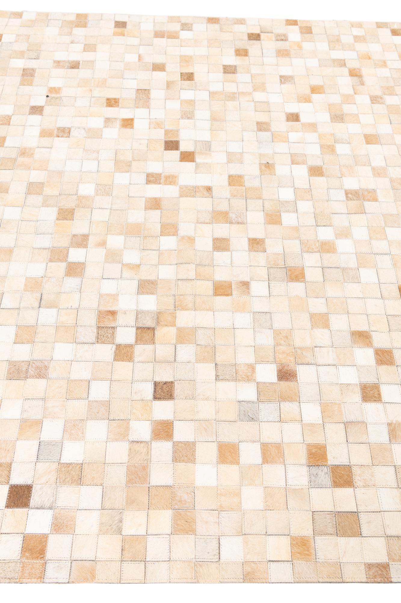 5' 1 x 8' 1 Cowhide Leather Rug