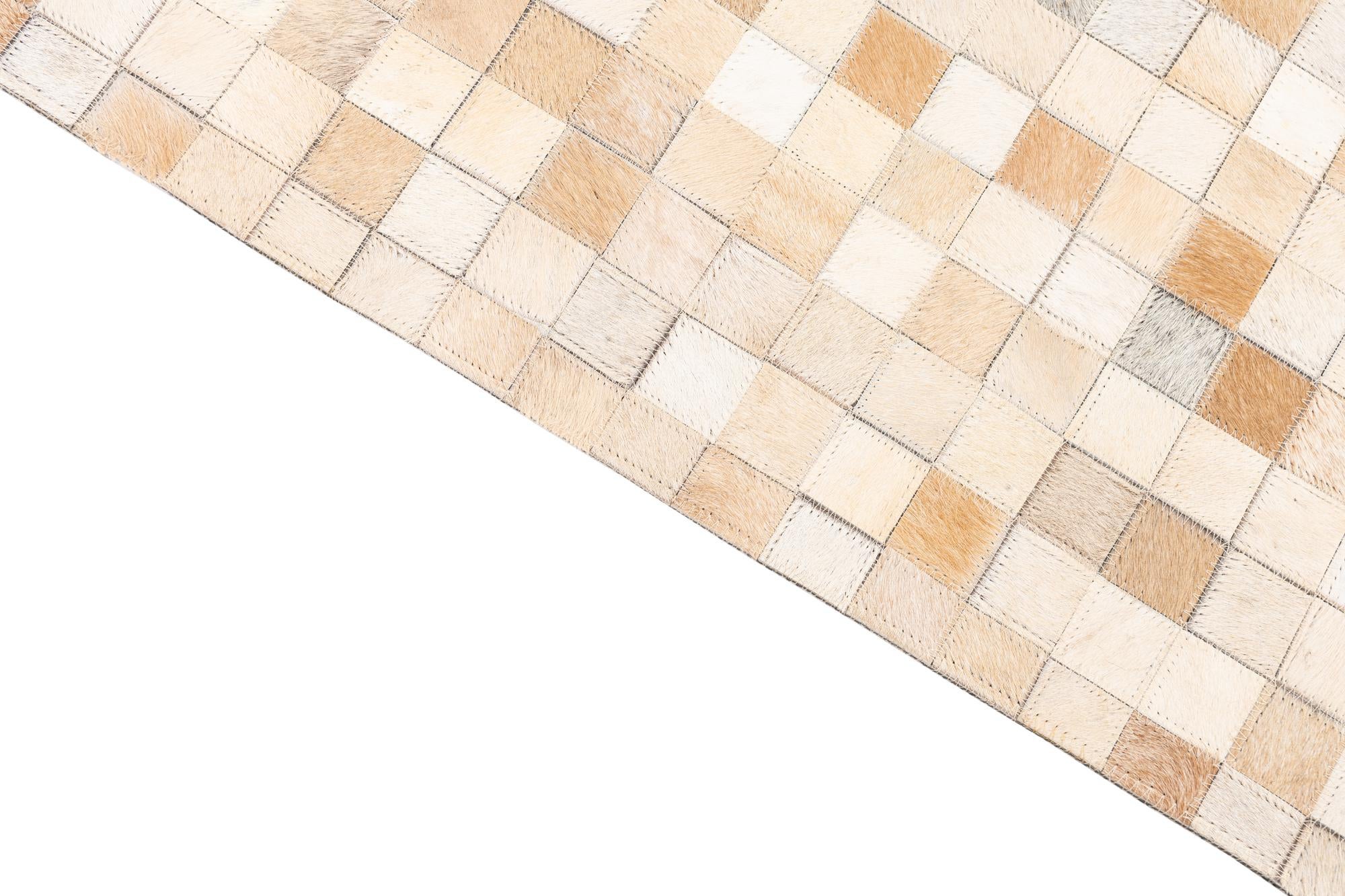 5' 1 x 8' 1 Cowhide Leather Rug