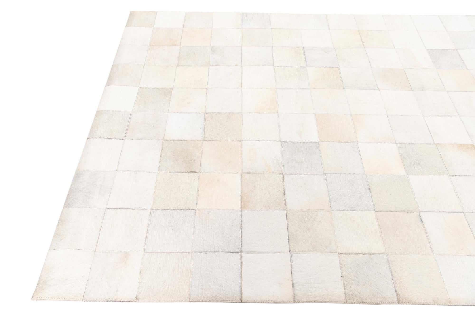 5' x 8' Cowhide Leather Rug