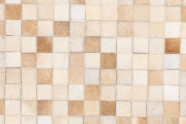 5' 1 x 8' 1 Cowhide Leather Rug