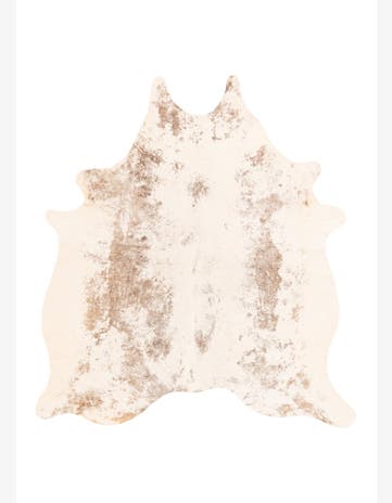 5' 11 x 6' 5 Cowhide Leather Rug