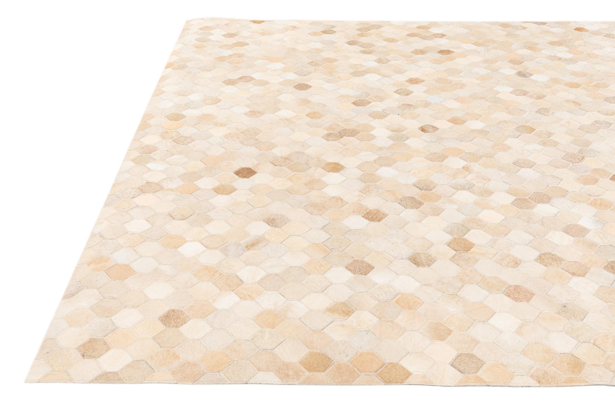 5' 7 x 8' Cowhide Stocks Rug