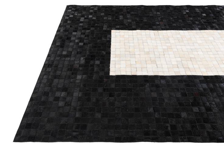Detail image of 5' 2 x 8' 1 Cowhide Stocks Rug