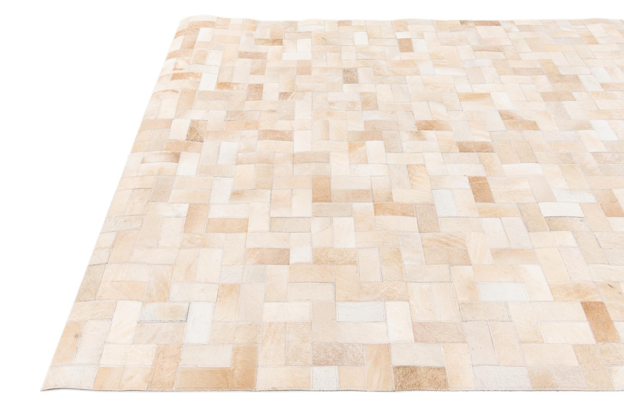 4' 11 x 7' 11 Cowhide Stocks Rug