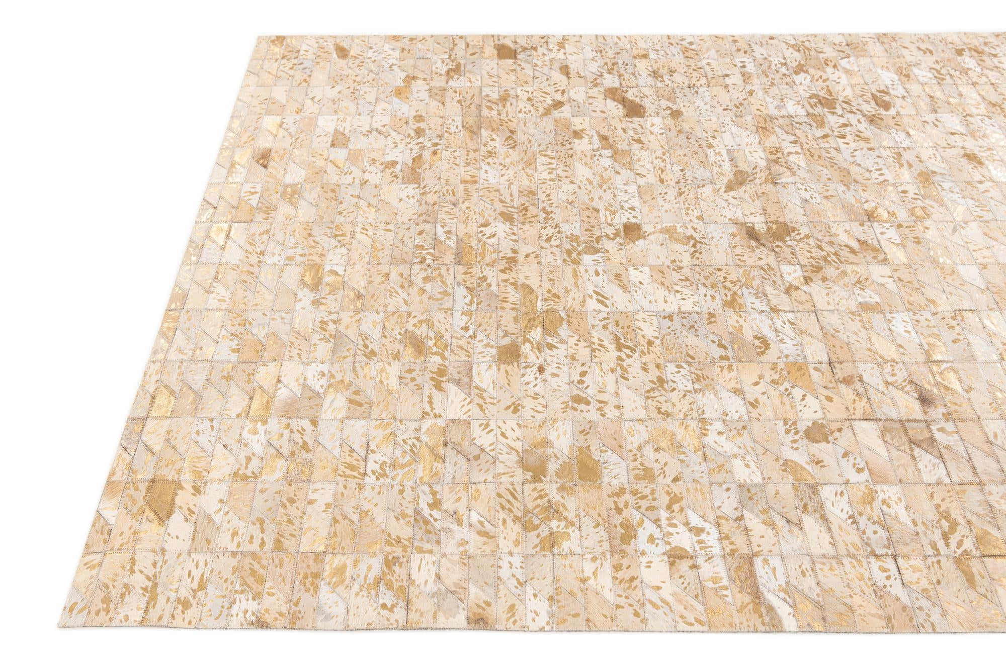 4' 8 x 6' 6 Cowhide Stocks Rug