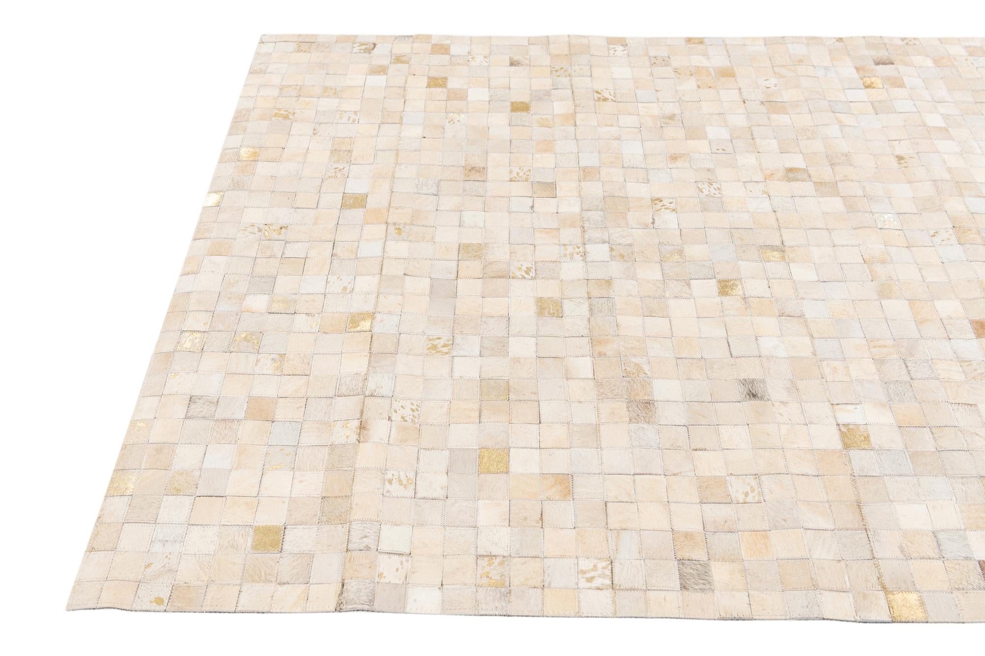 4' x 5' 6 Cowhide Stocks Rug