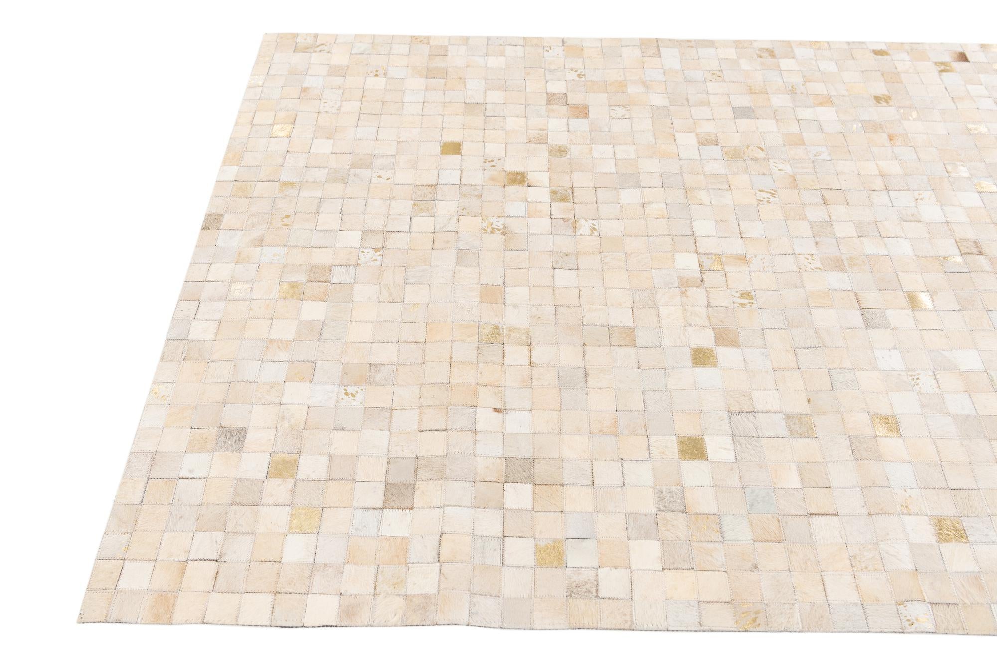 4' 1 x 5' 7 Cowhide Stocks Rug