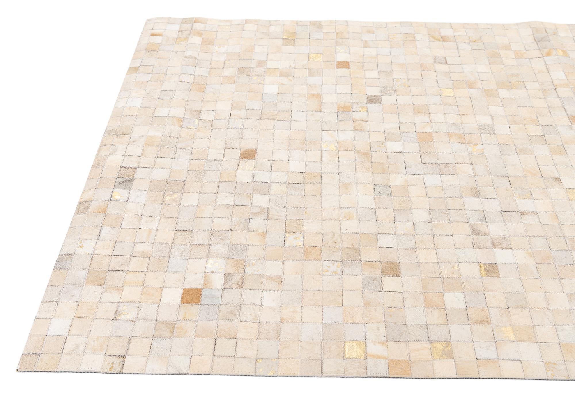 4' 1 x 5' 8 Cowhide Stocks Rug