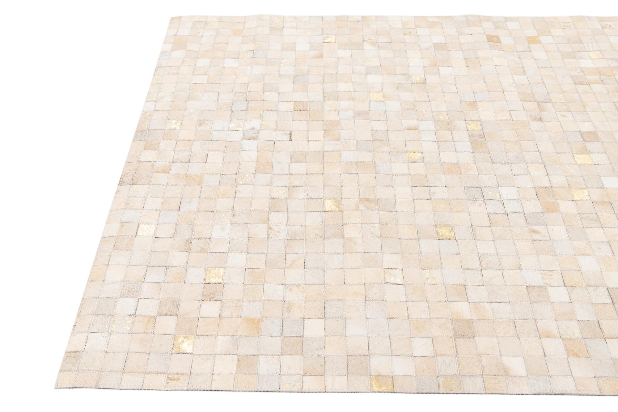 4' x 5' 8 Cowhide Stocks Rug