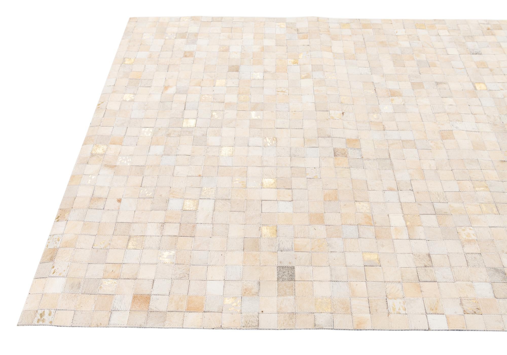 4' x 5' 7 Cowhide Stocks Rug