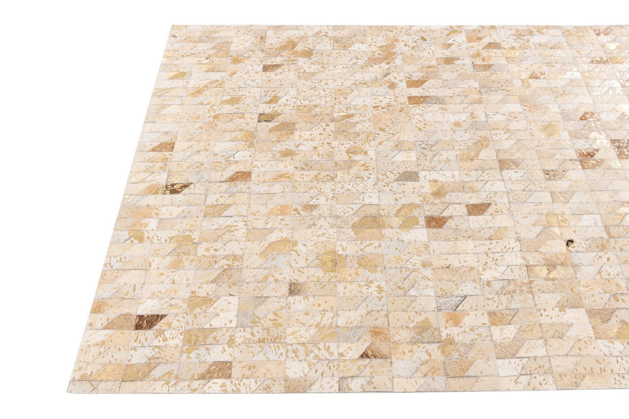 4' x 5' 2 Cowhide Stocks Rug