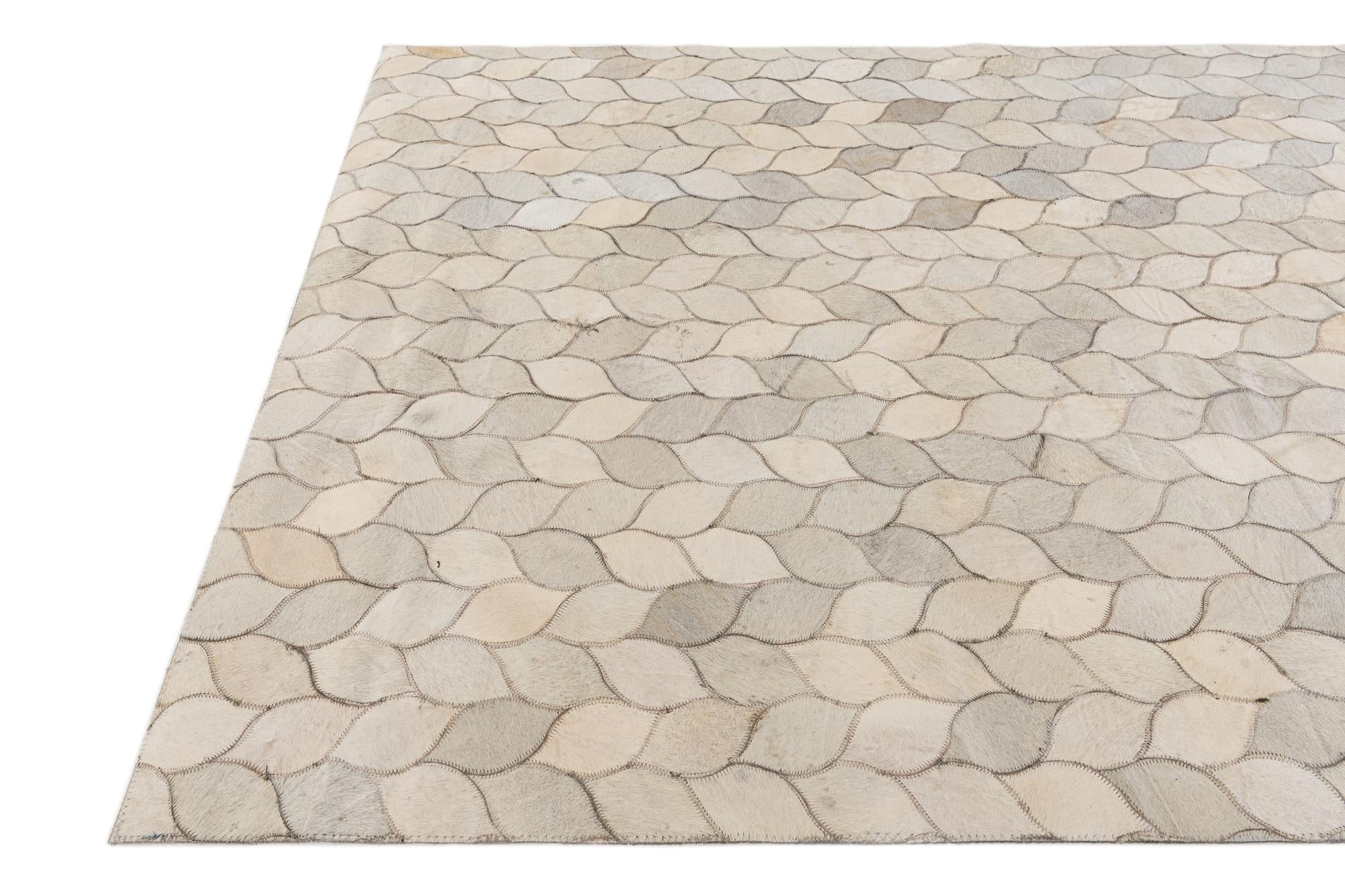 4' 1 x 6' Cowhide Stocks Rug