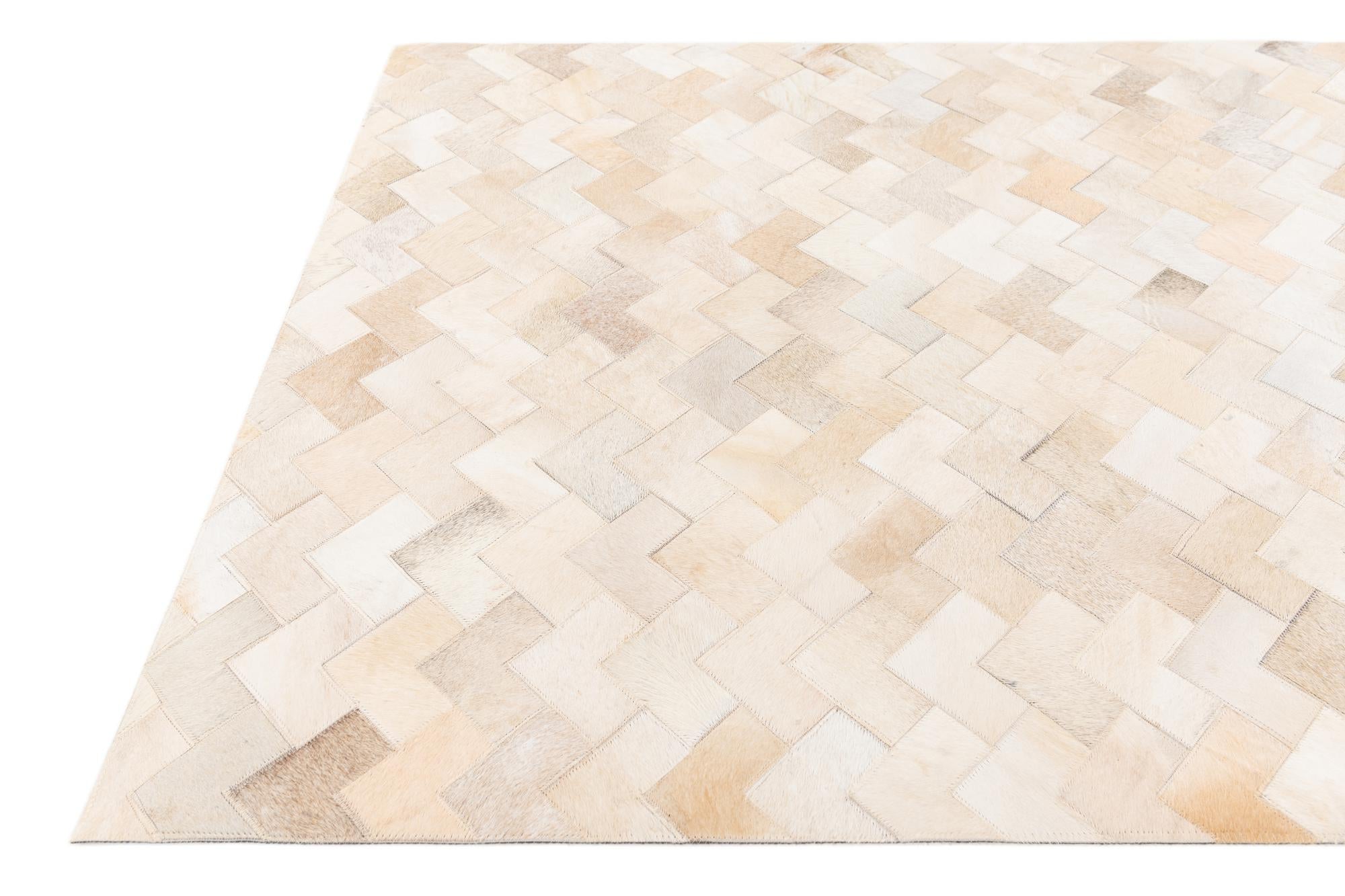 3' 9 x 5' 10 Cowhide Stocks Rug