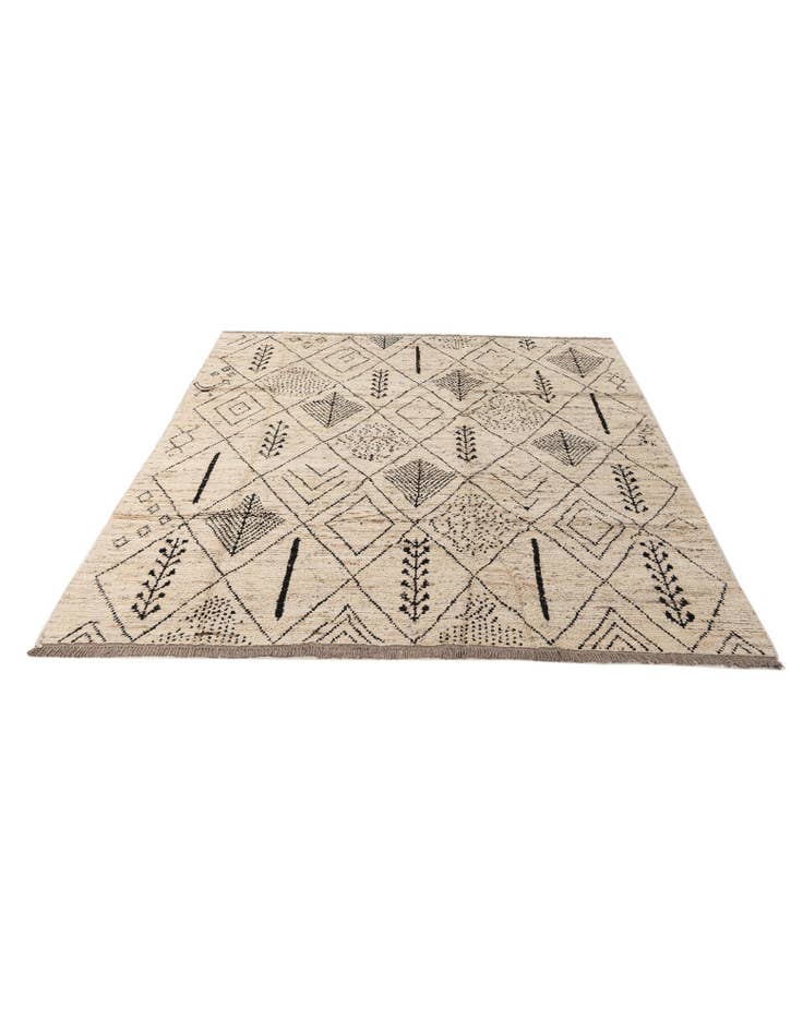 Detail image of 6' 9 x 9' 3 Hand Knotted Darya Wool Rug