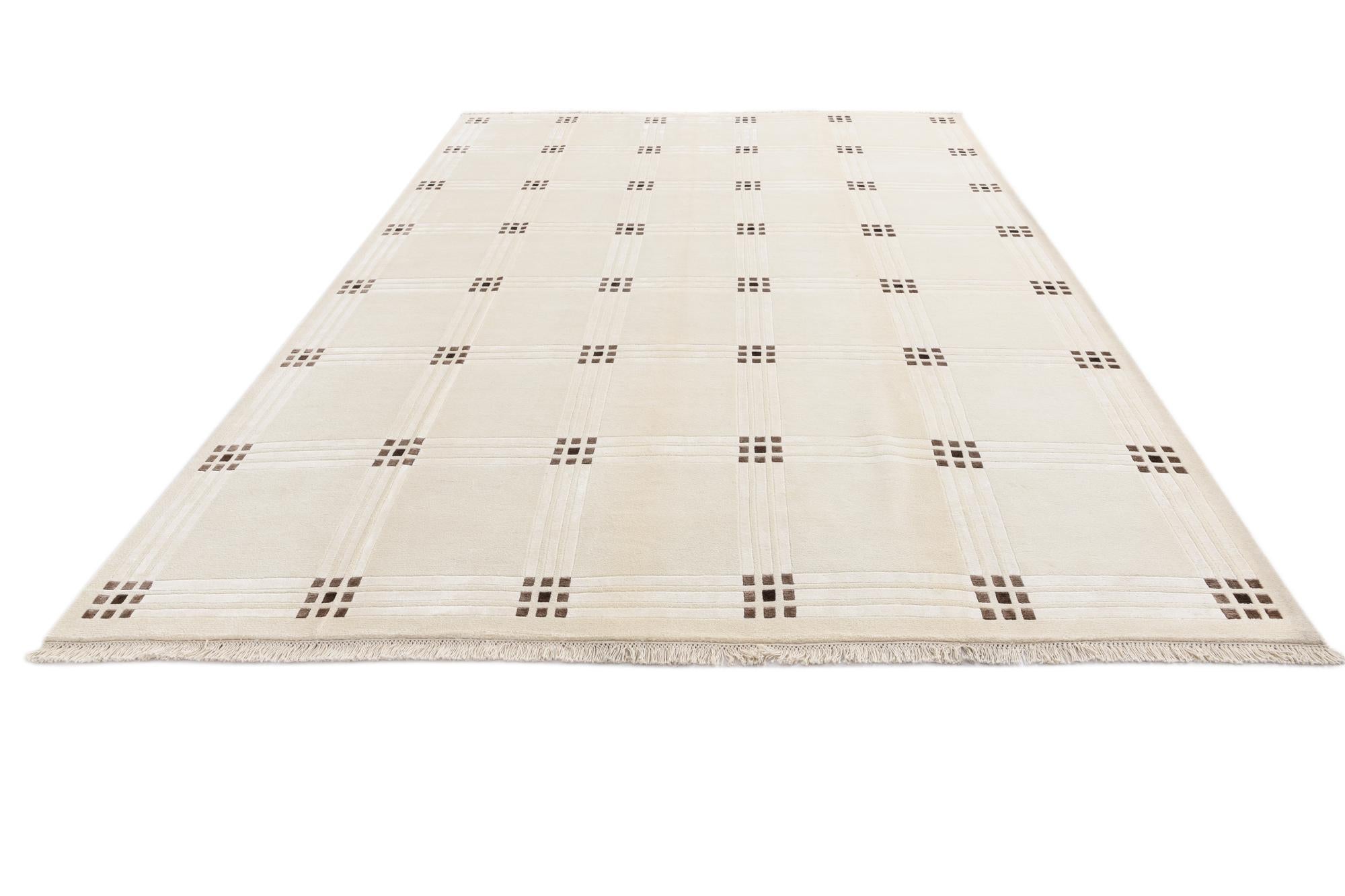 8' 3 x 11' 5 Hand Knotted Darya Wool Rug
