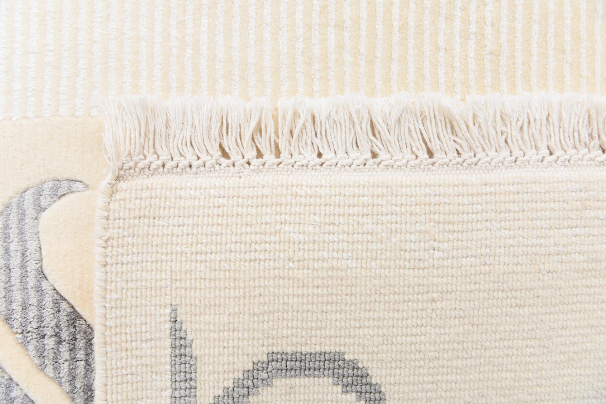 6' 4 x 9' 8 Hand Knotted Darya Wool Rug
