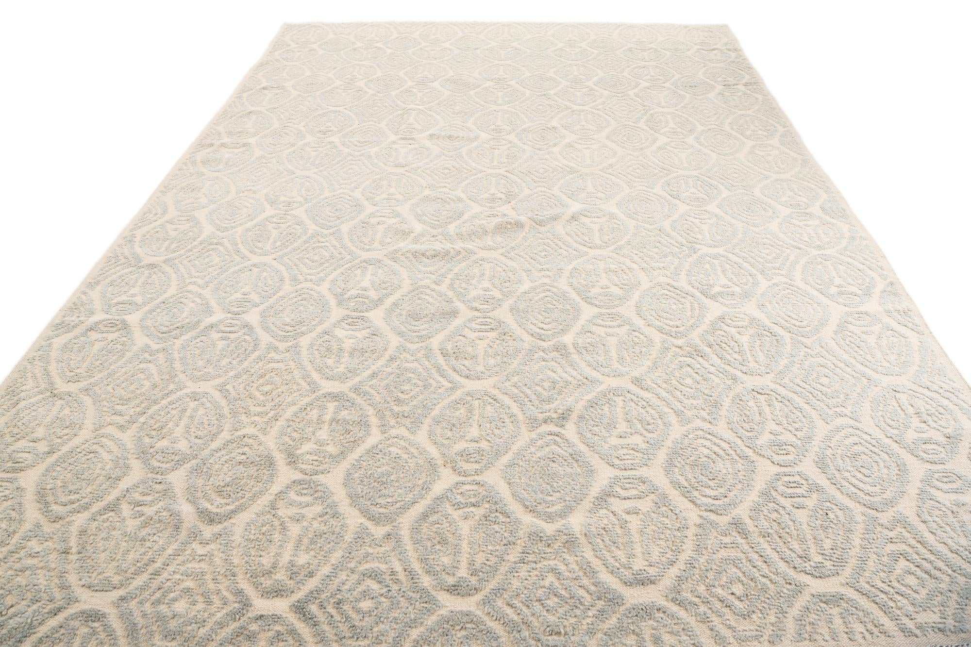 9' x 12' 5 Hand Knotted Darya Wool Rug