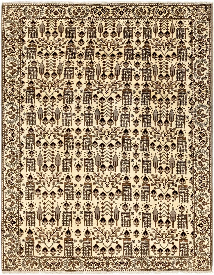 Detail image of 7' 9 x 11' 3 Hand Knotted Ferdos Persian Wool Rug