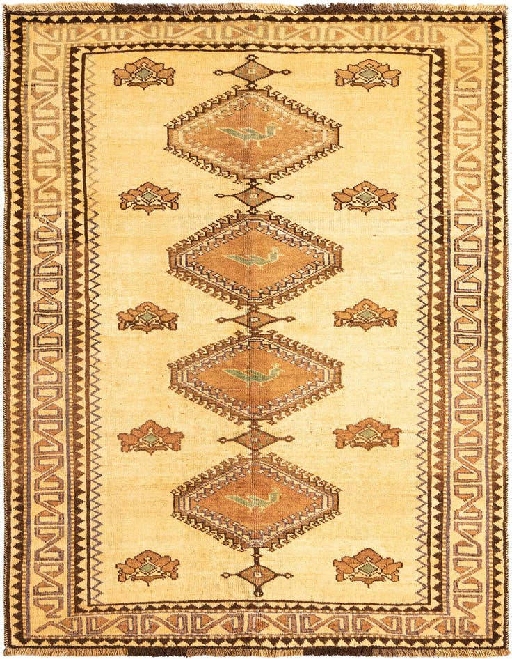 Detail image of 4' 6 x 7' 8 Gabbeh Wool Rug