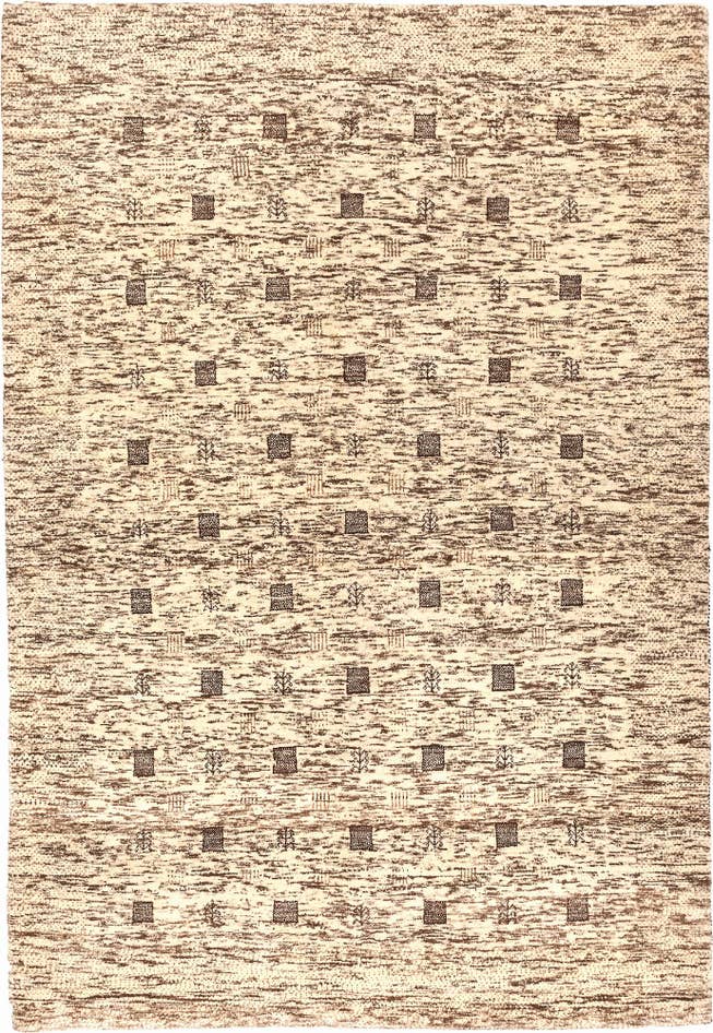 Detail image of 4' 8 x 6' 10 Hand Knotted Gabbeh Wool Rug