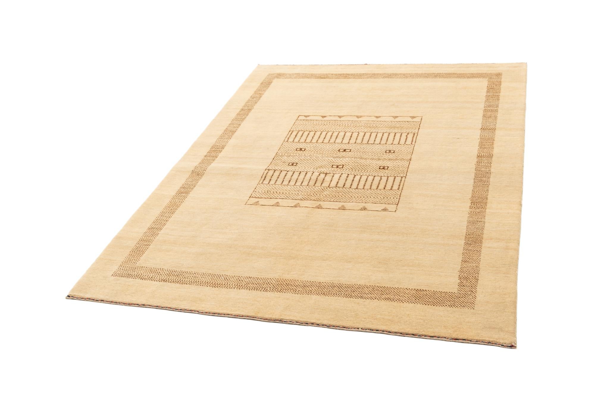 5' x 6' 8 Hand Knotted Gabbeh Wool Rug