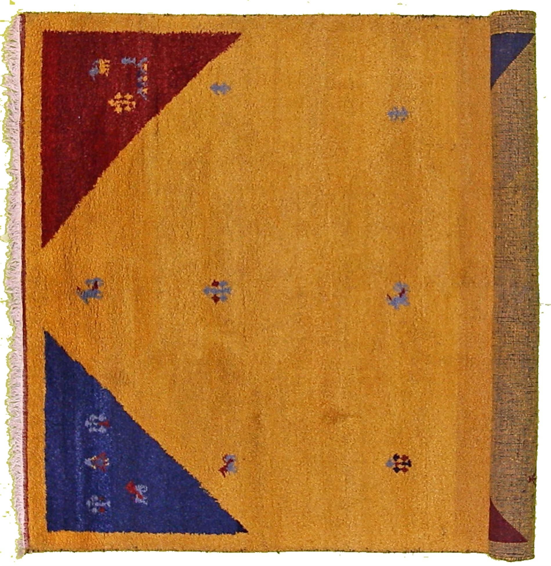 5' 7 x 8' Hand Knotted Gabbeh PastInv Wool Rug