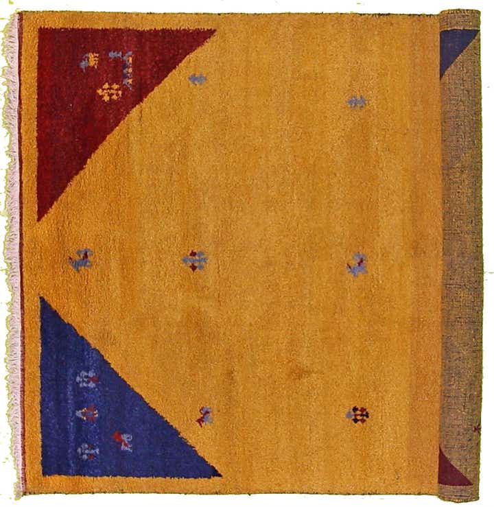 5' 7 x 8' Hand Knotted Gabbeh PastInv Wool Rug