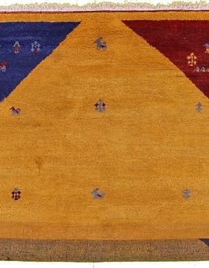 5' 7 x 8' Hand Knotted Gabbeh PastInv Wool Rug