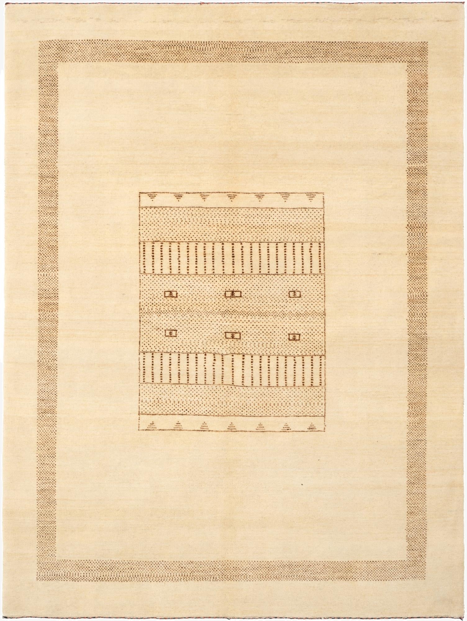 5' x 6' 8  Hand Knotted Gabbeh Wool Rug