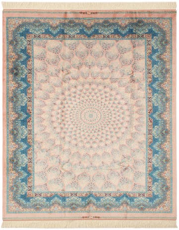 4' 4 x 6' 5 Ghom Design Rug