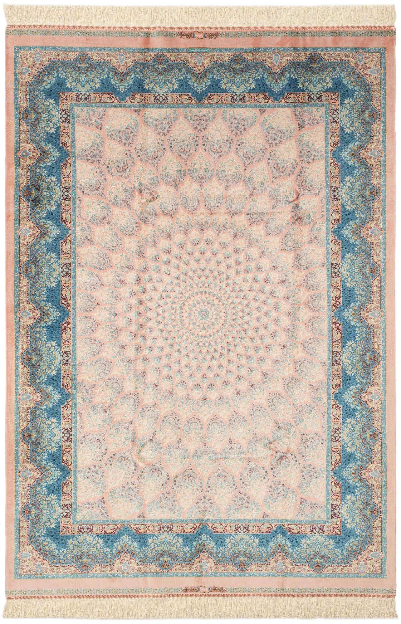 4' 4 x 6' 5 Ghom Design Rug