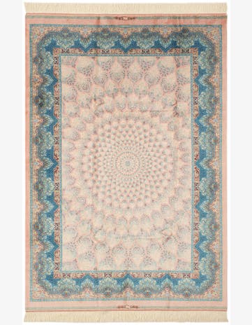 4' 4 x 6' 5 Ghom Design Rug