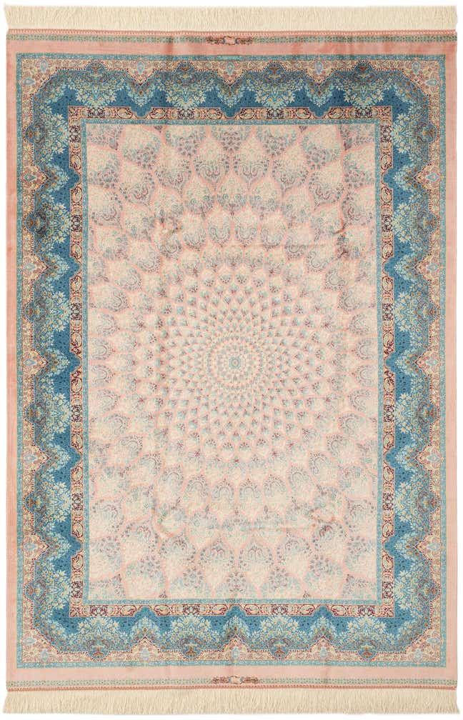 4' 4 x 6' 5 Ghom Design Rug