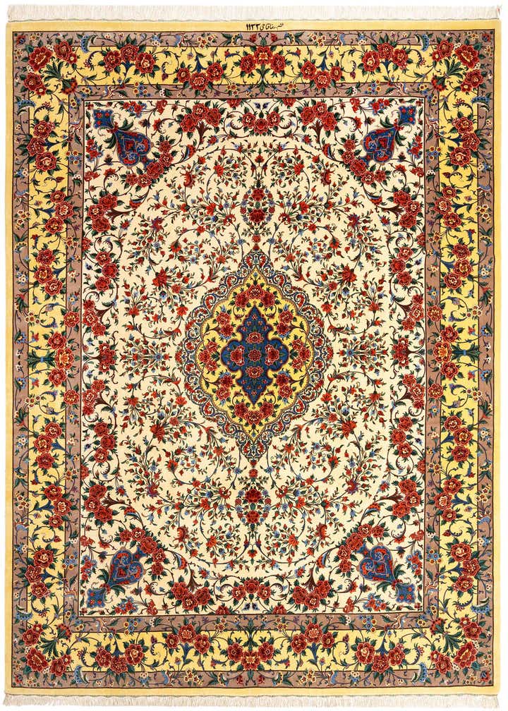 9' 10 x 13' 5 Ghom Wool Rug