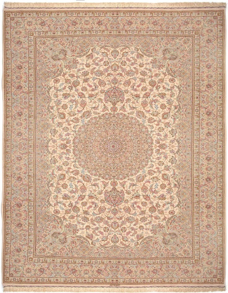 Detail image of 6' 6 x 9' 10 Ghom Silk Rug