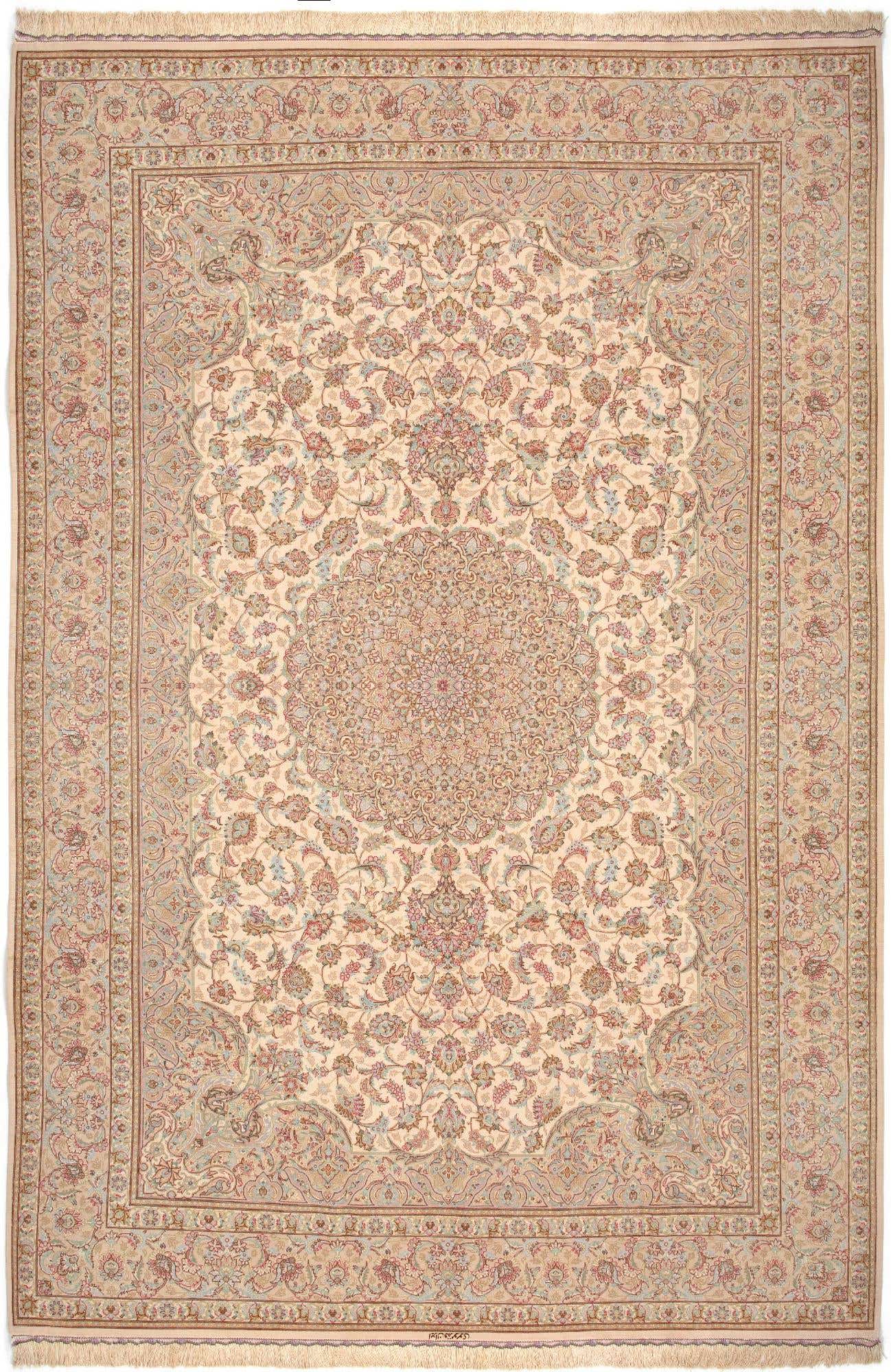 6' 6 x 9' 10 Ghom Silk Rug
